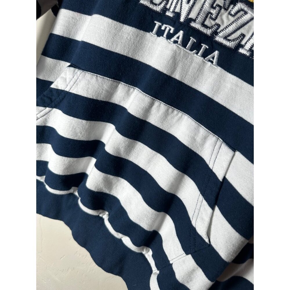 Venice Collections Venezia Italia Navy Blue & White Striped Hooded Sweater - Picture 5 of 6